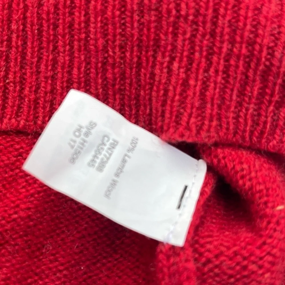 J. Crew Men's Small Red 100% Lambs Wool Ski Graphic Sweater